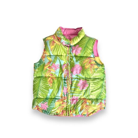 Lily Pulitzer Zip Up Tropical Puffer Vest - Picture 2 of 5